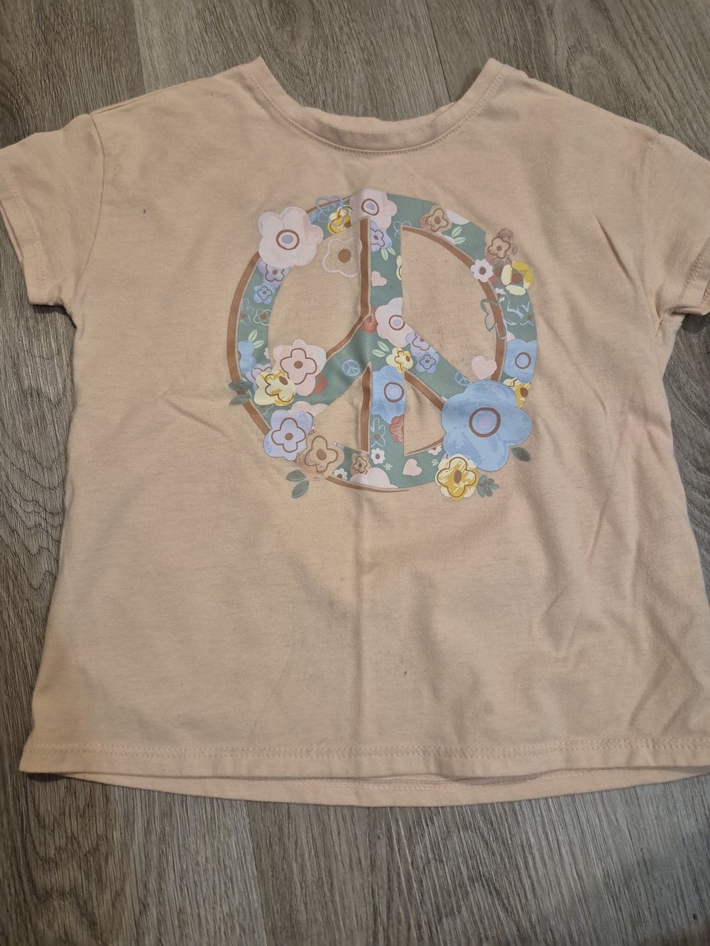 Garanimals Peach Tee with Floral Peace Sign